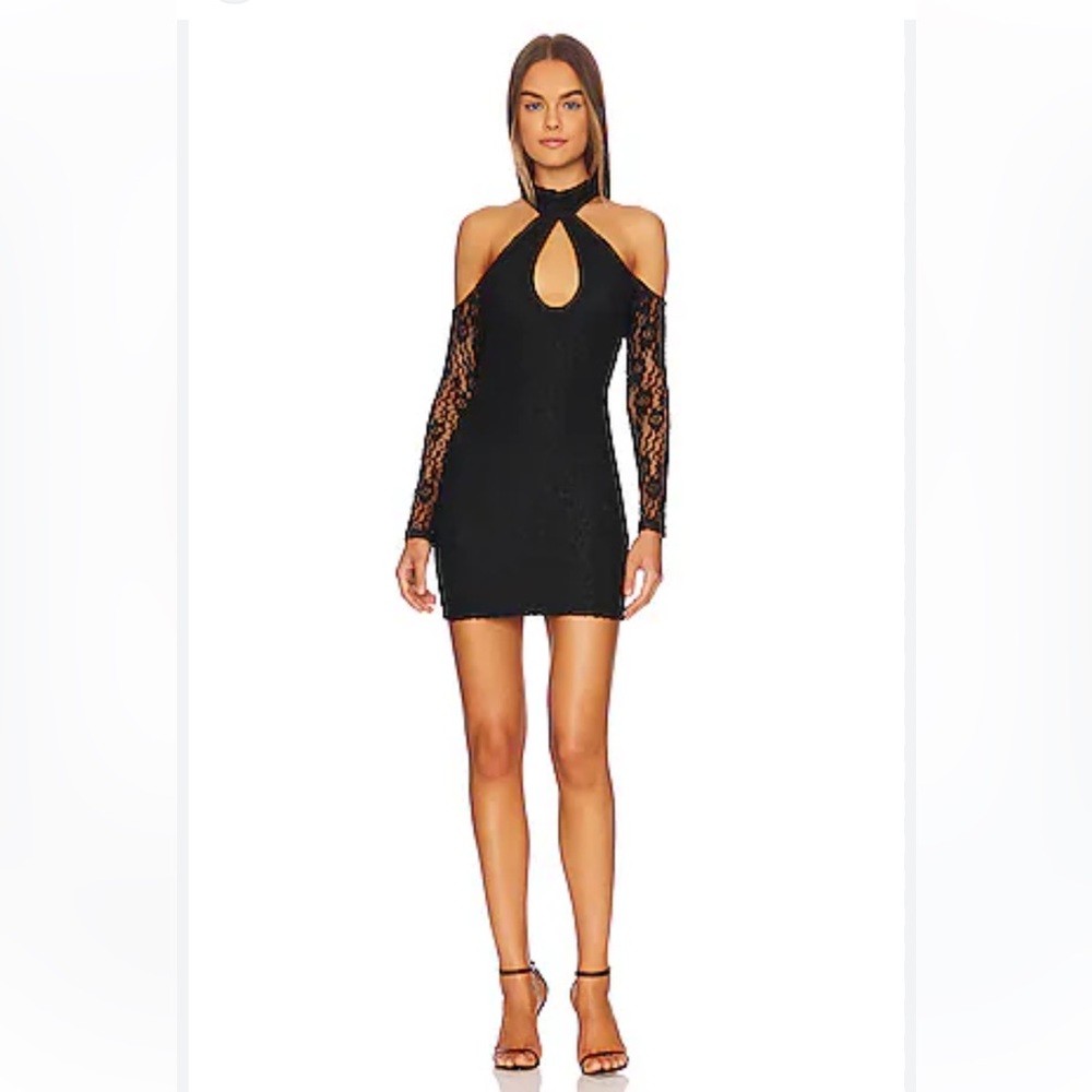 NWT revolve x Bardot Nina lace dress in black SZ 2 Sold out online!